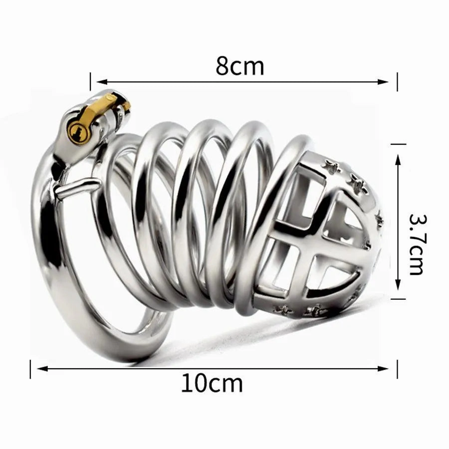 100mm Steel Male Cock Belt Cage Toy