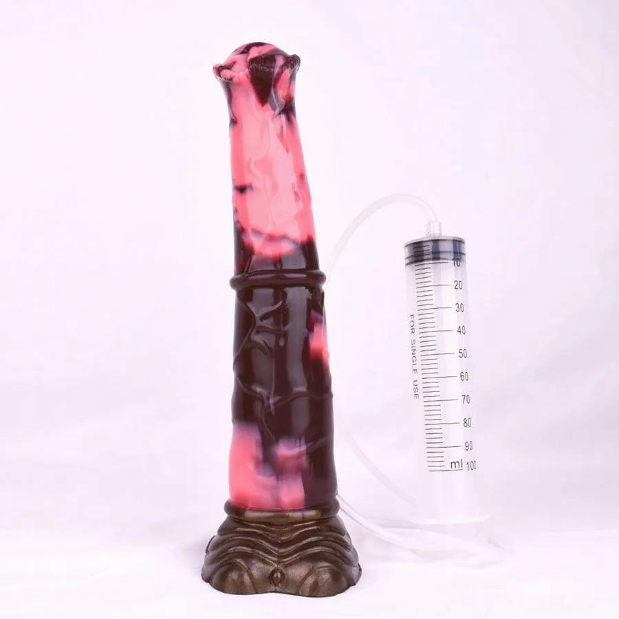 10 Inches Silicone Suction Cup Squirting Dildo