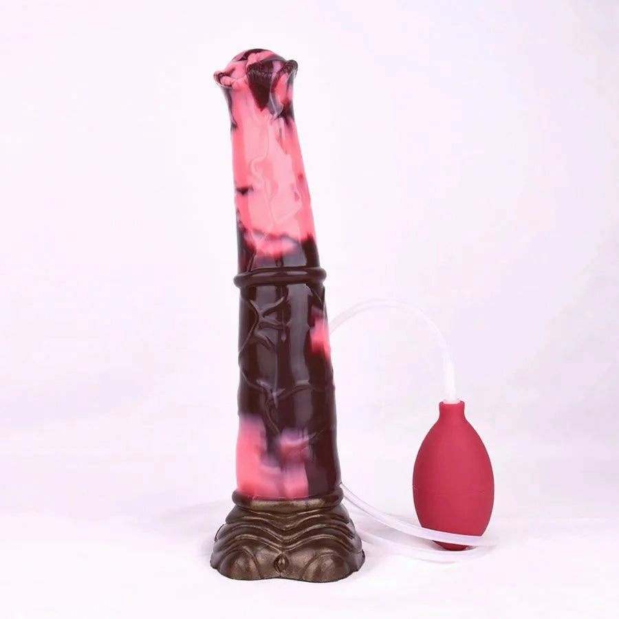 10 Inches Silicone Suction Cup Squirting Dildo
