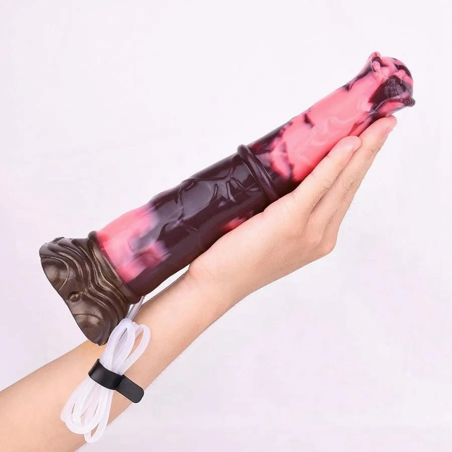 10 Inches Silicone Suction Cup Squirting Dildo