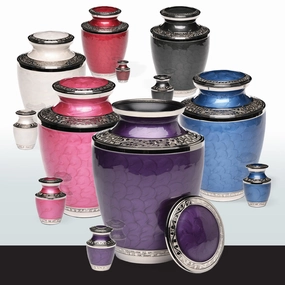 12 SPECIAL ~5-55~ 6x ADULT and 6x KEEPSAKE  Nickel plated Brass Urns