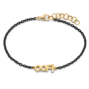 18K Gold and Black Steel “OOF” Bracelet
