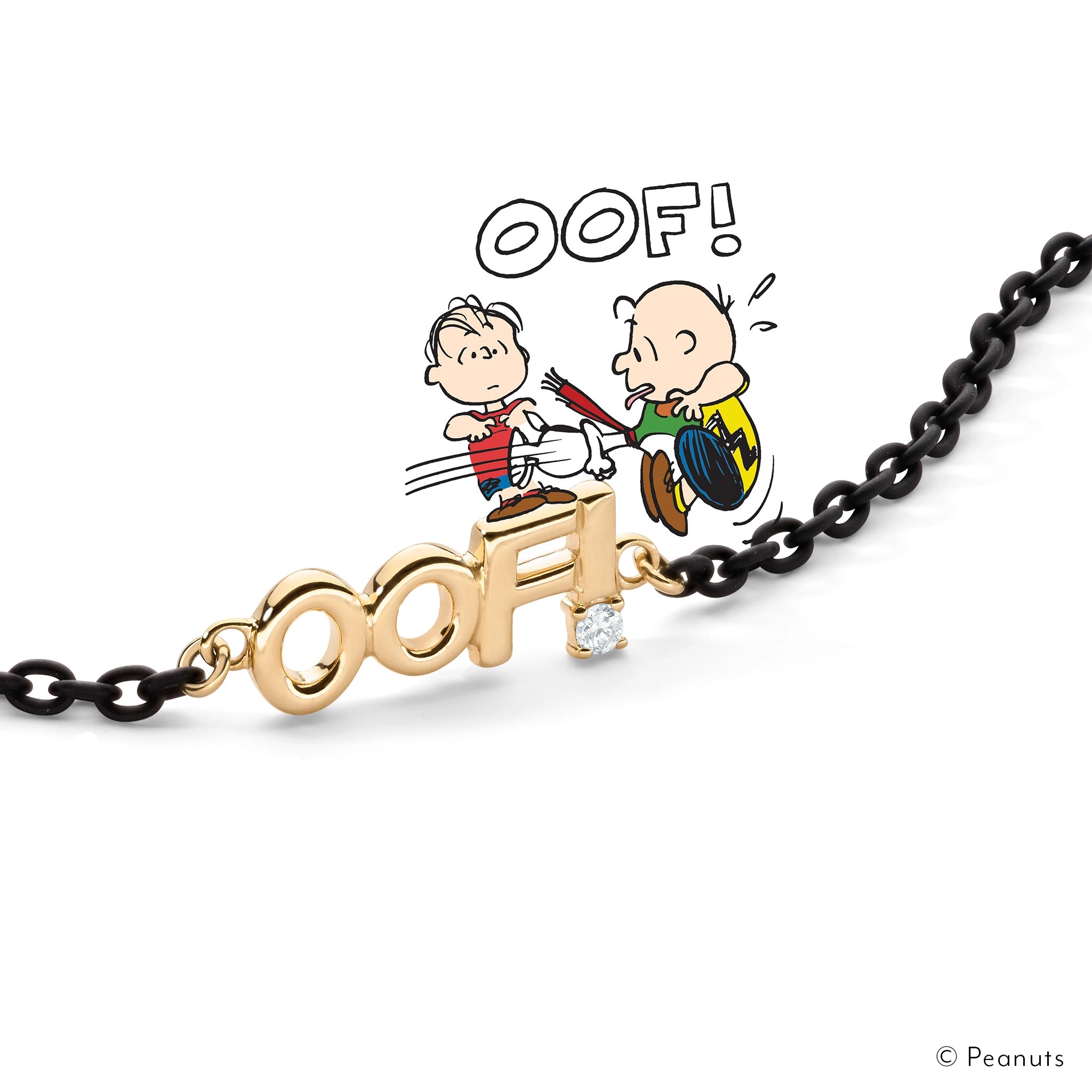 18K Gold and Black Steel “OOF” Bracelet