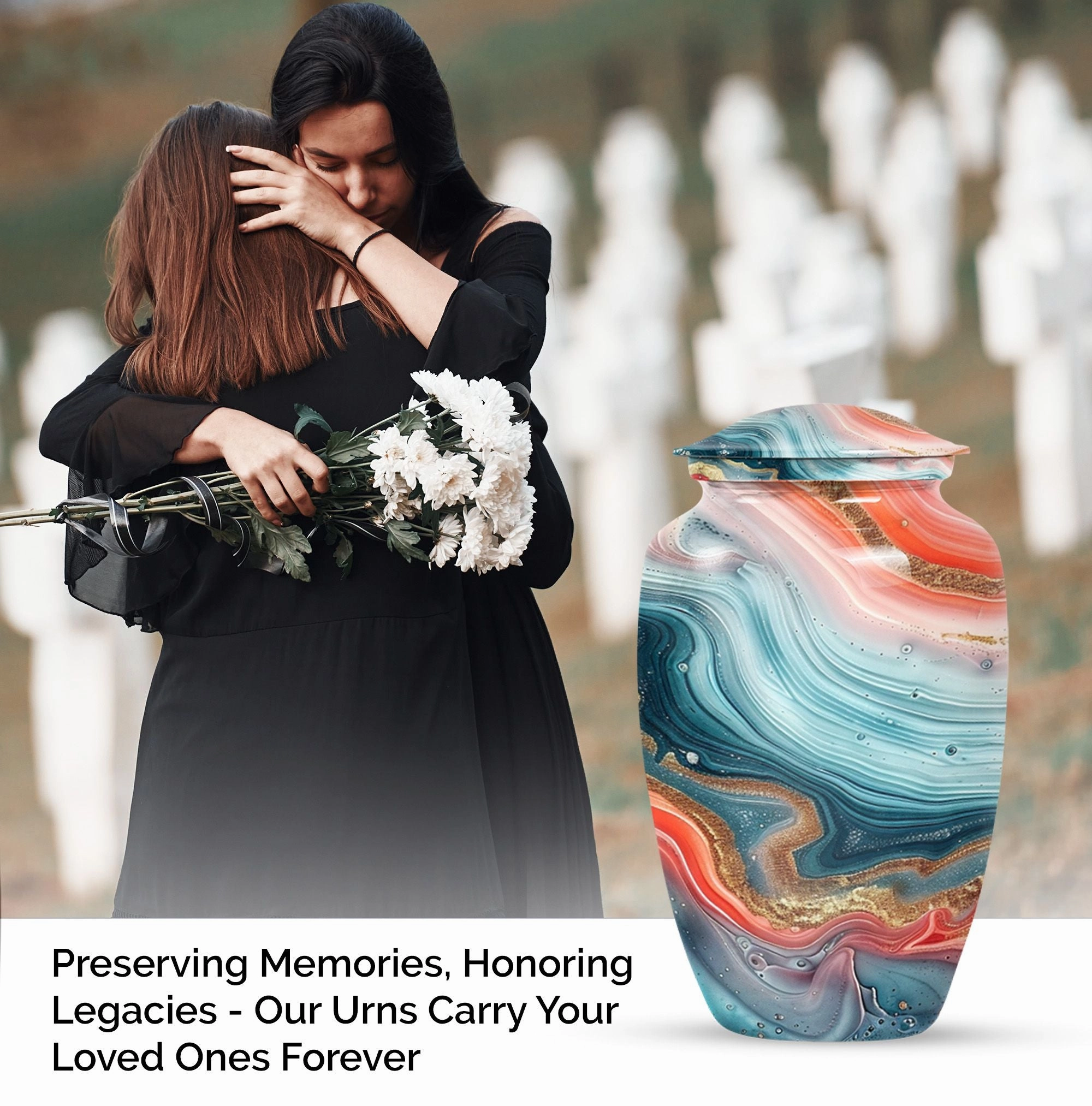 Abstract Design Urn - Keepsake Urn For Adult Cremated Ashes