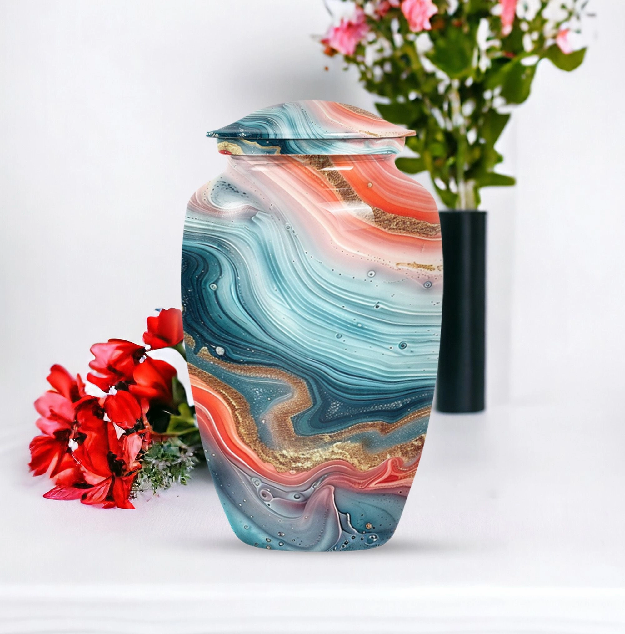 Abstract Design Urn - Keepsake Urn For Adult Cremated Ashes