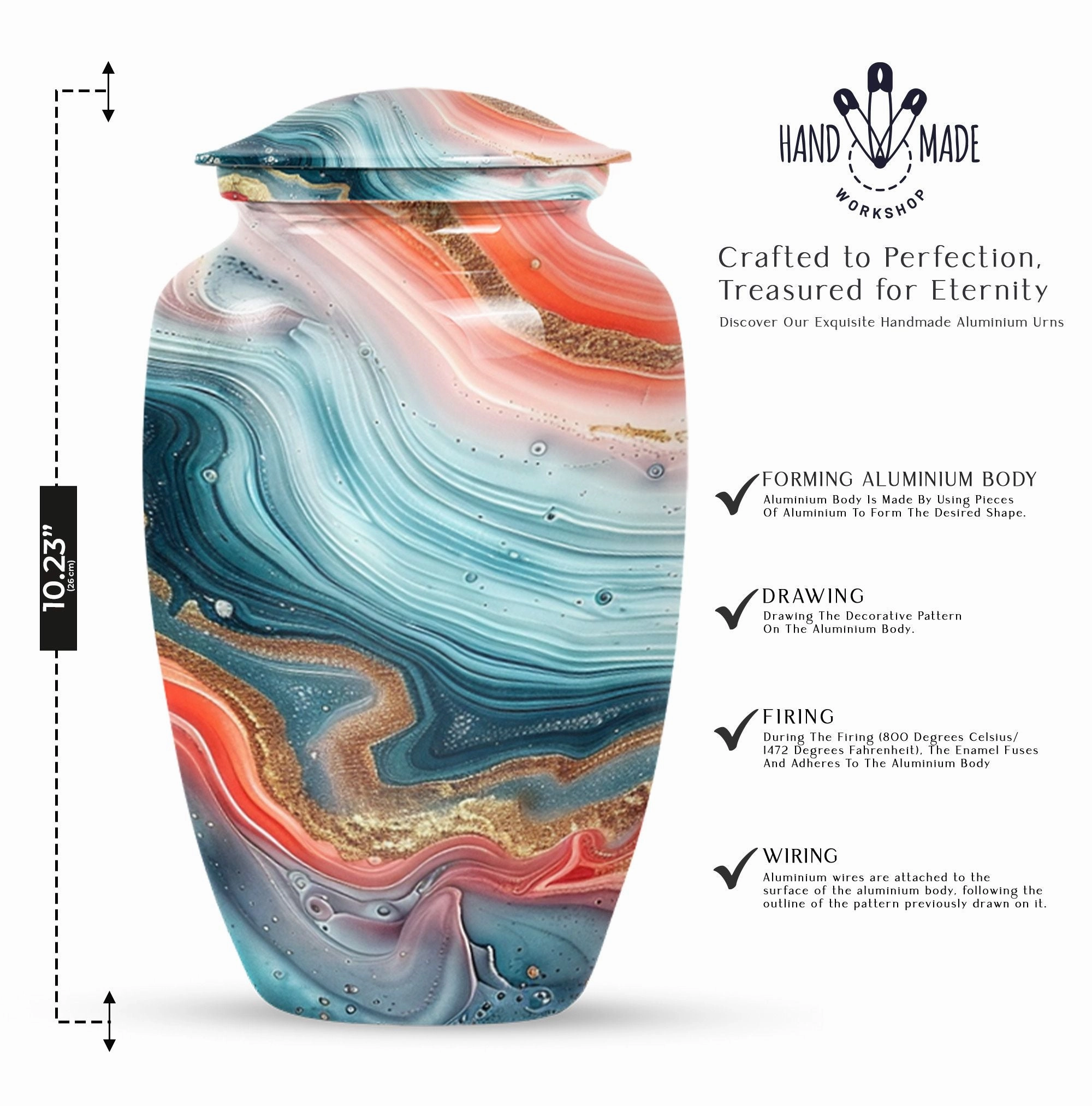 Abstract Design Urn - Keepsake Urn For Adult Cremated Ashes