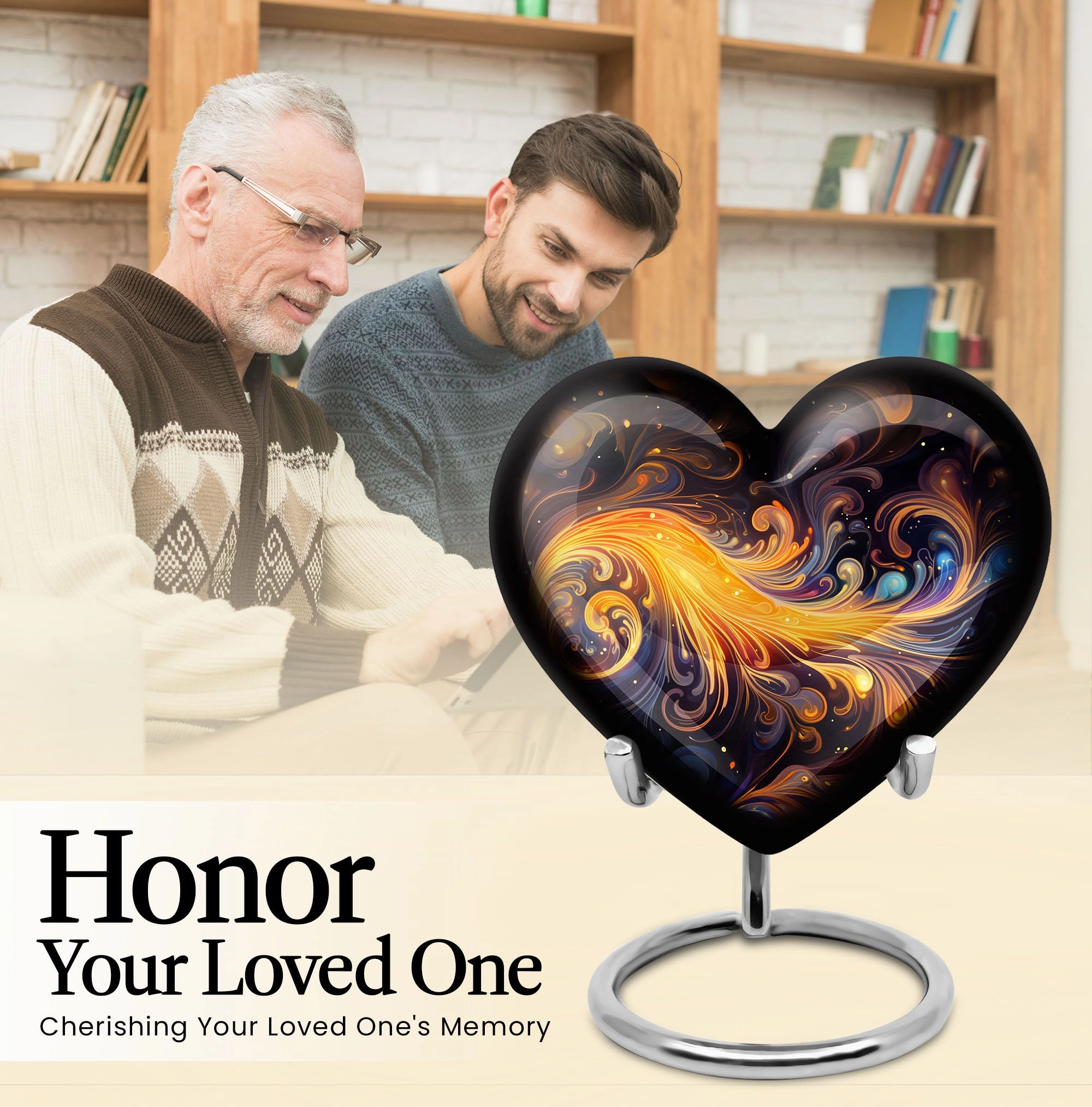Abstract Large Memorial Urn for Adult Human Ashes