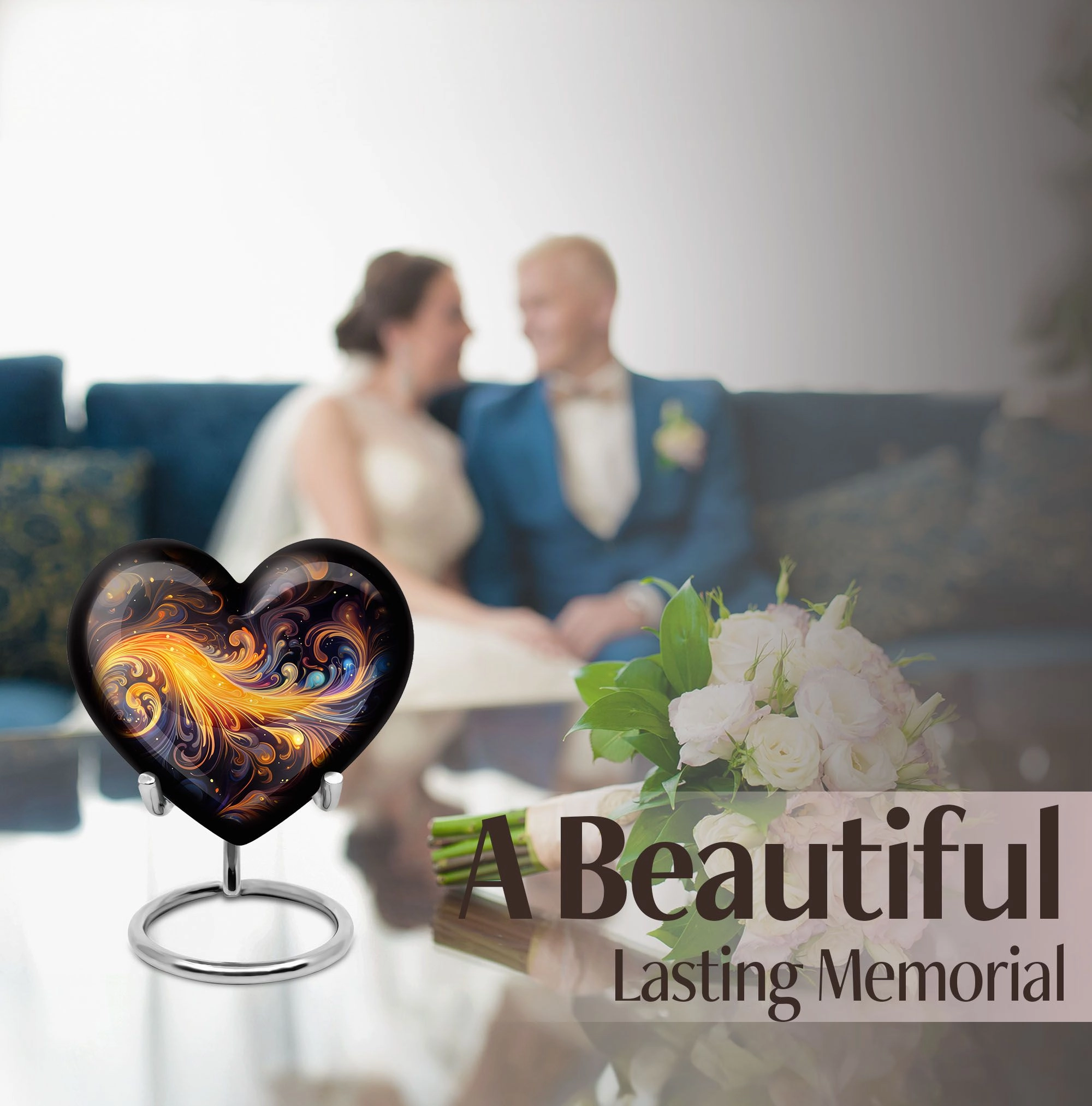 Abstract Large Memorial Urn for Adult Human Ashes