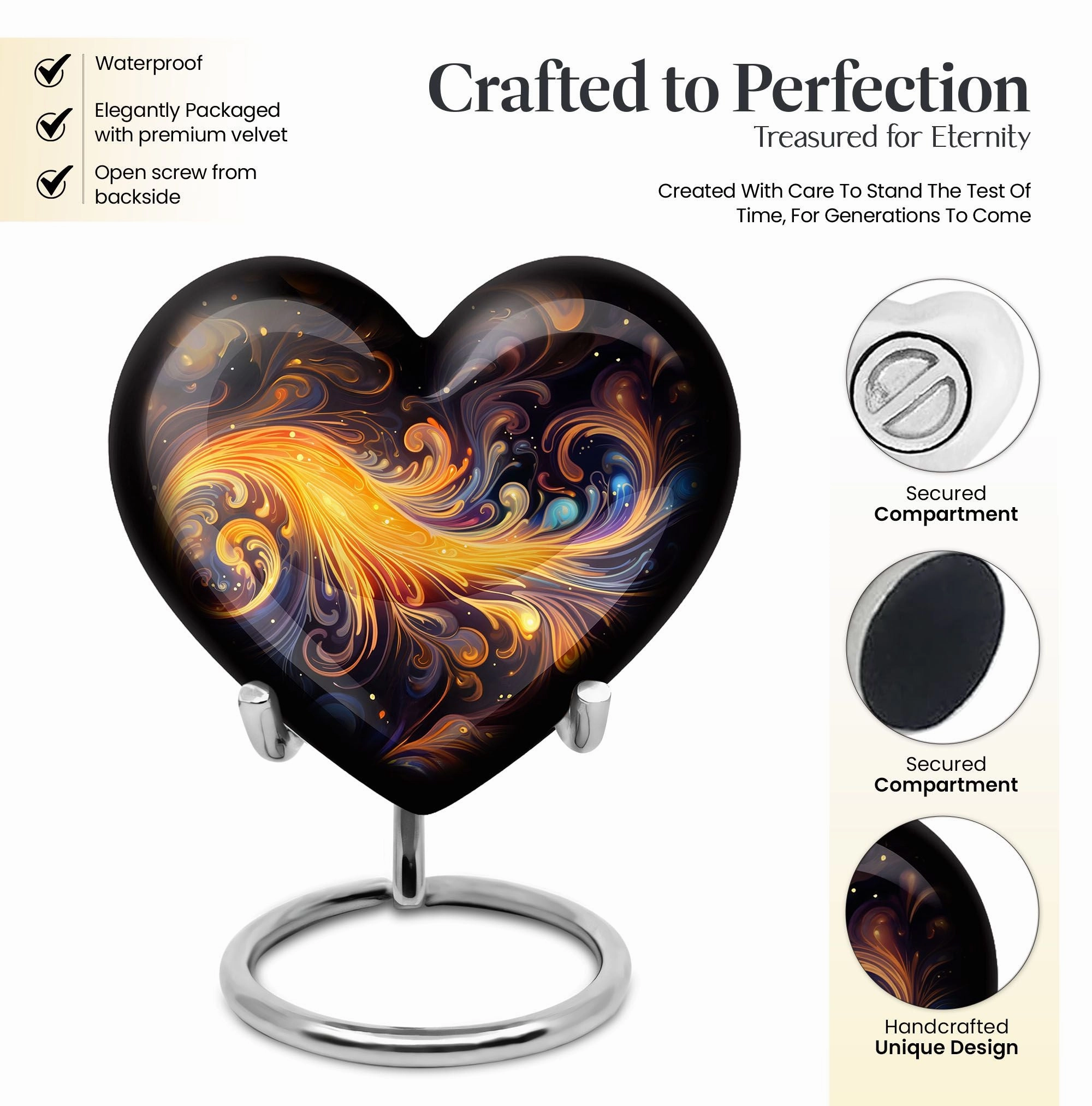 Abstract Large Memorial Urn for Adult Human Ashes