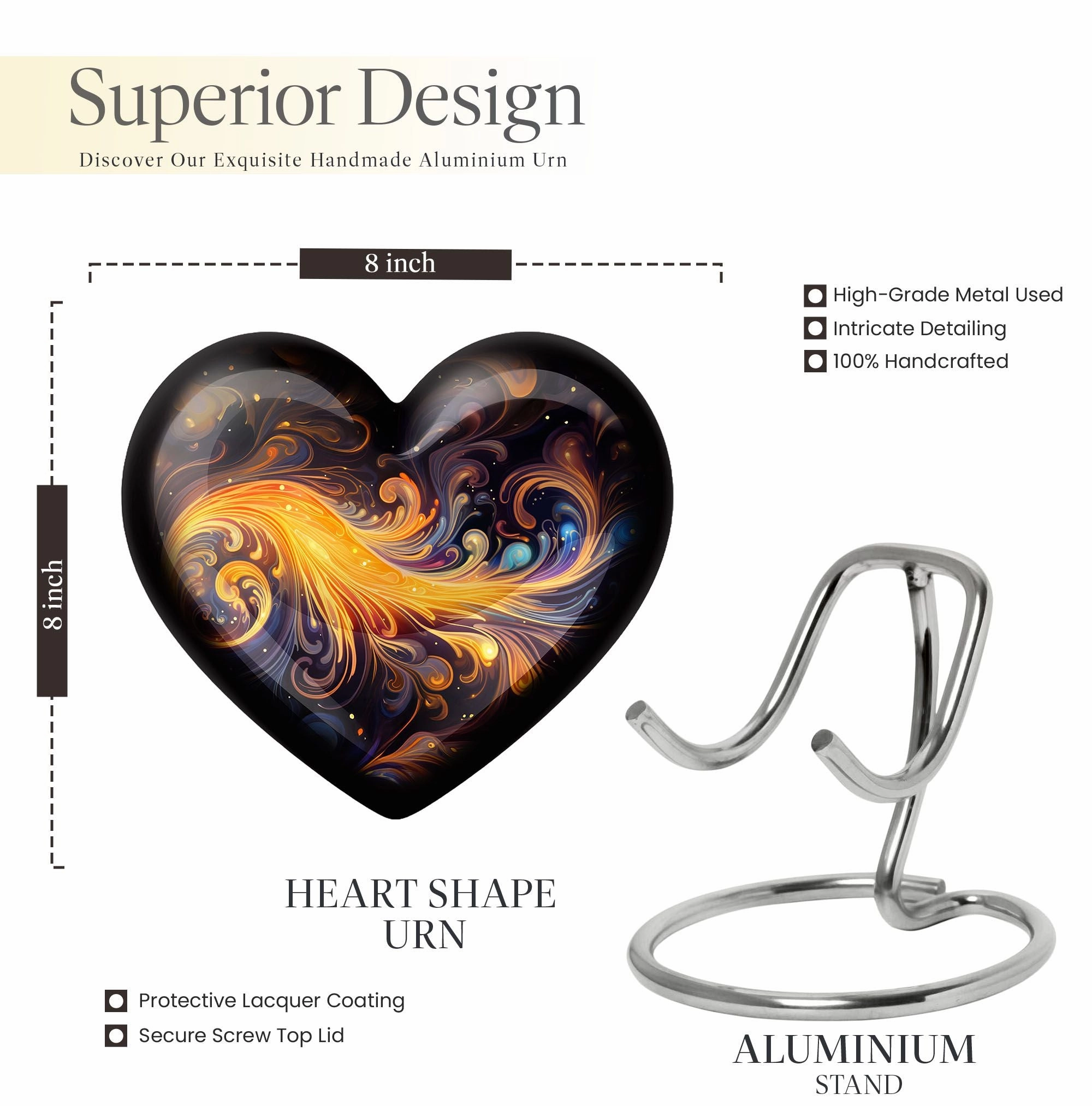 Abstract Large Memorial Urn for Adult Human Ashes