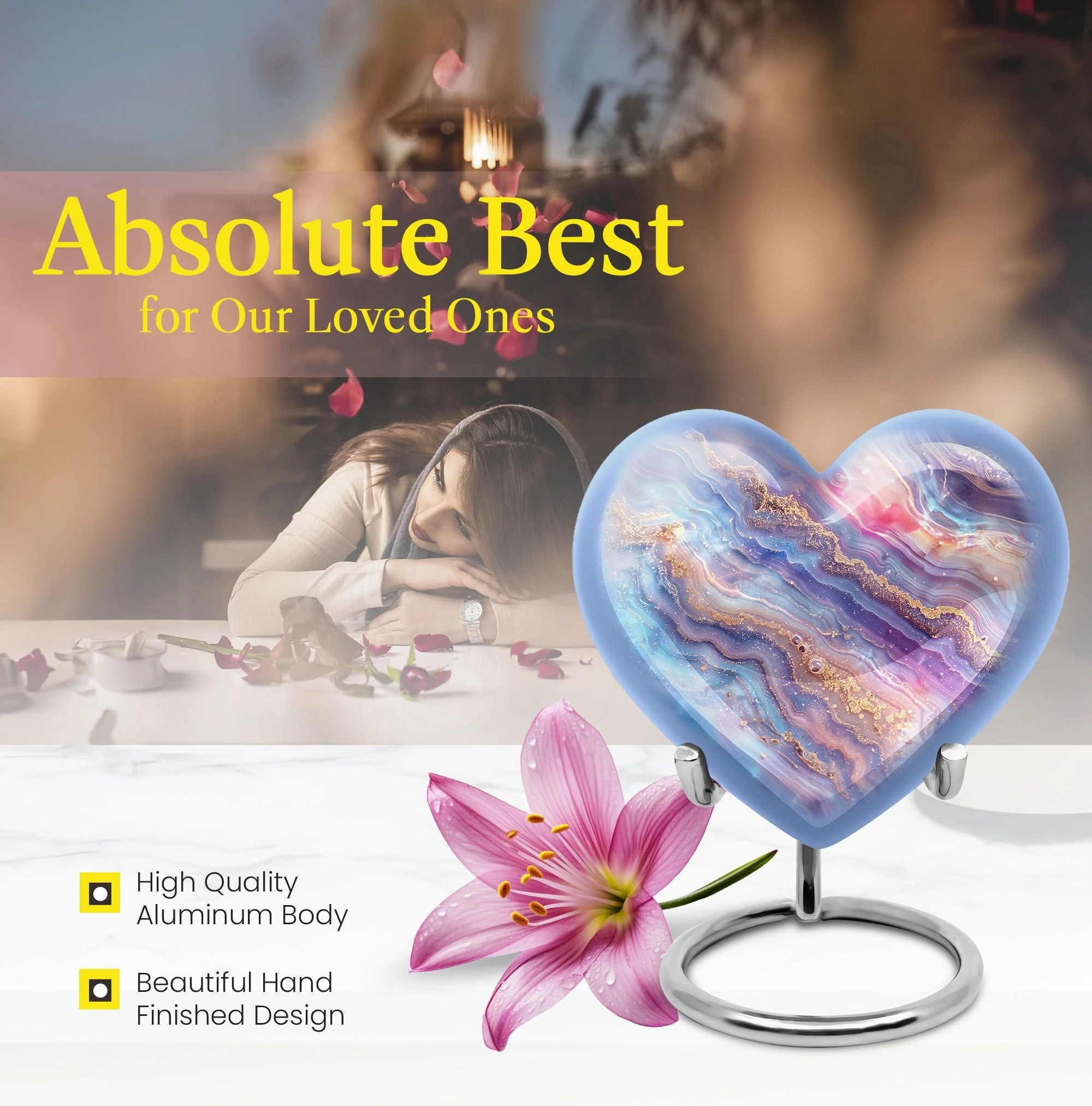 Abstract Memorial Urn - A Majestic Tribute for Male Adult