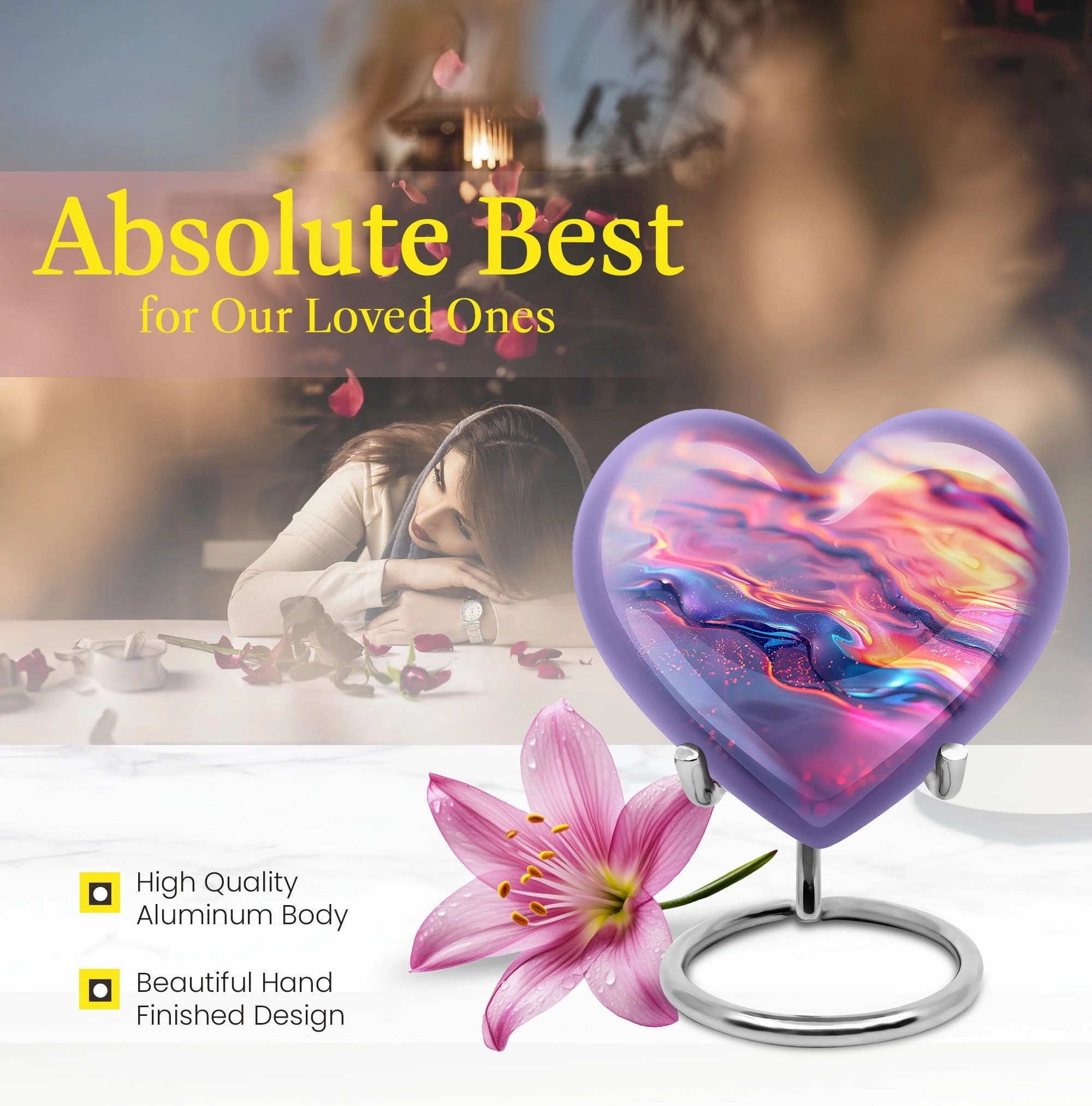 Abstract Urn: Elegant Large Cremation Urn for Adult Female