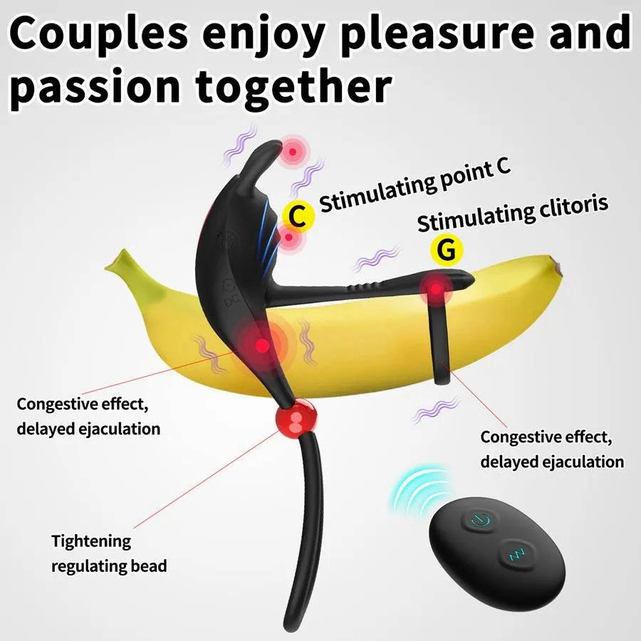 Adjustable Penis Ring Vibrator with Remote