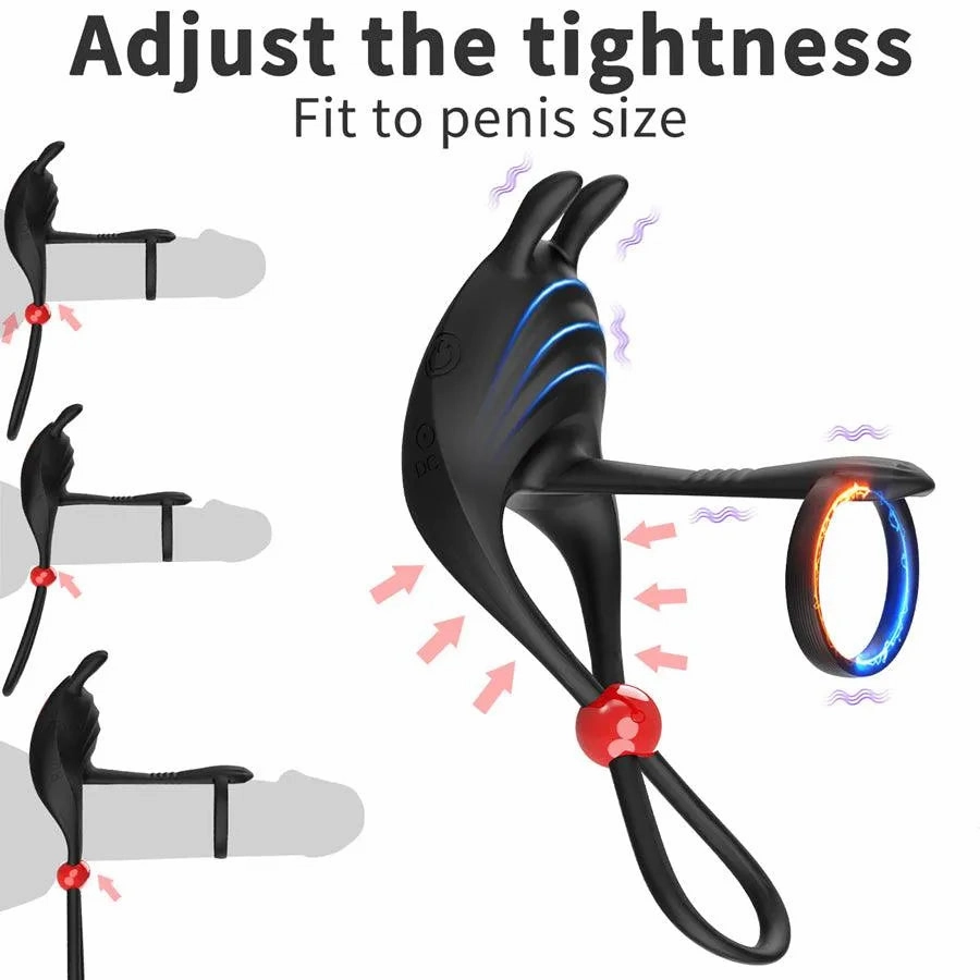 Adjustable Penis Ring Vibrator with Remote