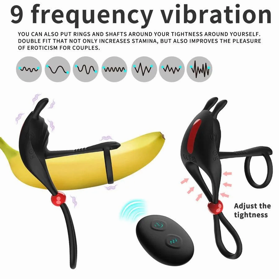 Adjustable Penis Ring Vibrator with Remote