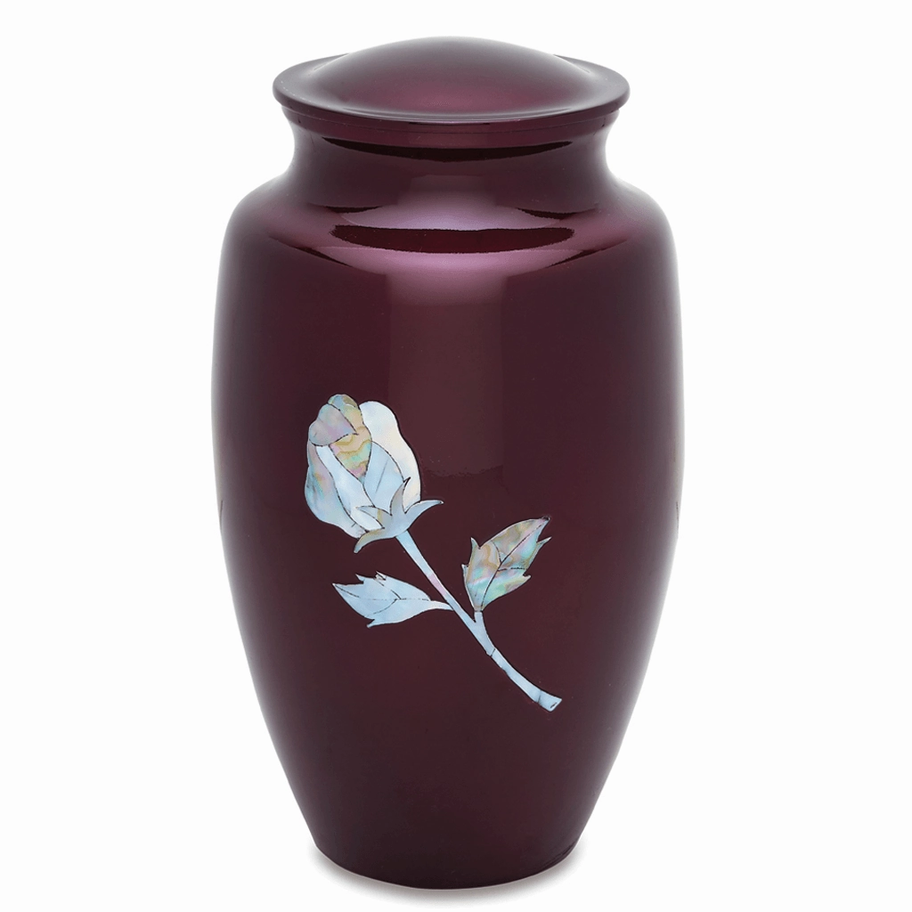 ADULT Alloy urn - Mother of Pearl Rose