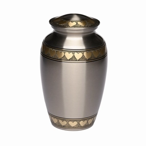 ADULT Brass Urn -2263- Heart Bands