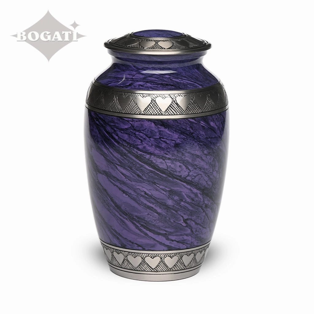 ADULT Brass Urn -2263- Heart Bands