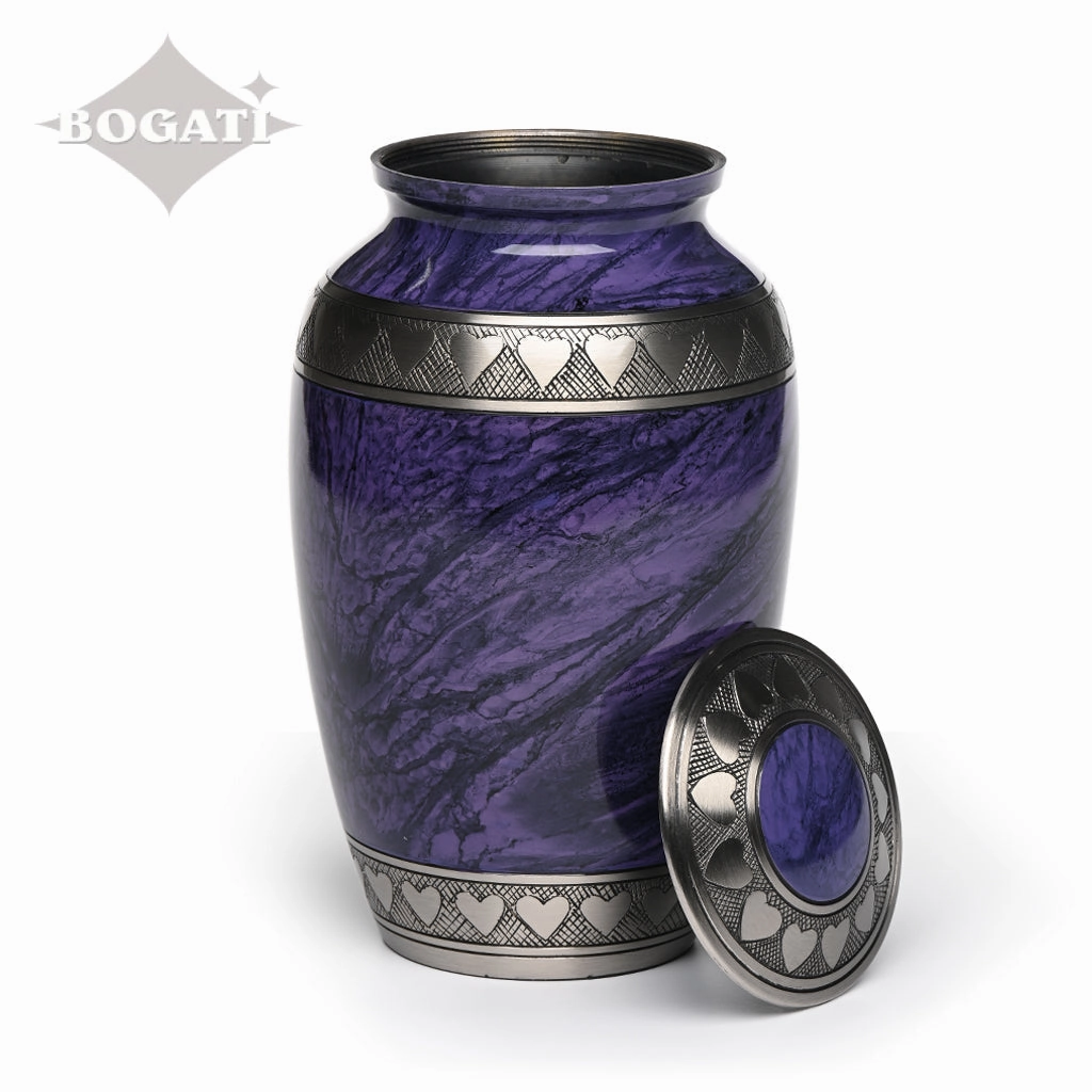 ADULT Brass Urn -2263- Heart Bands