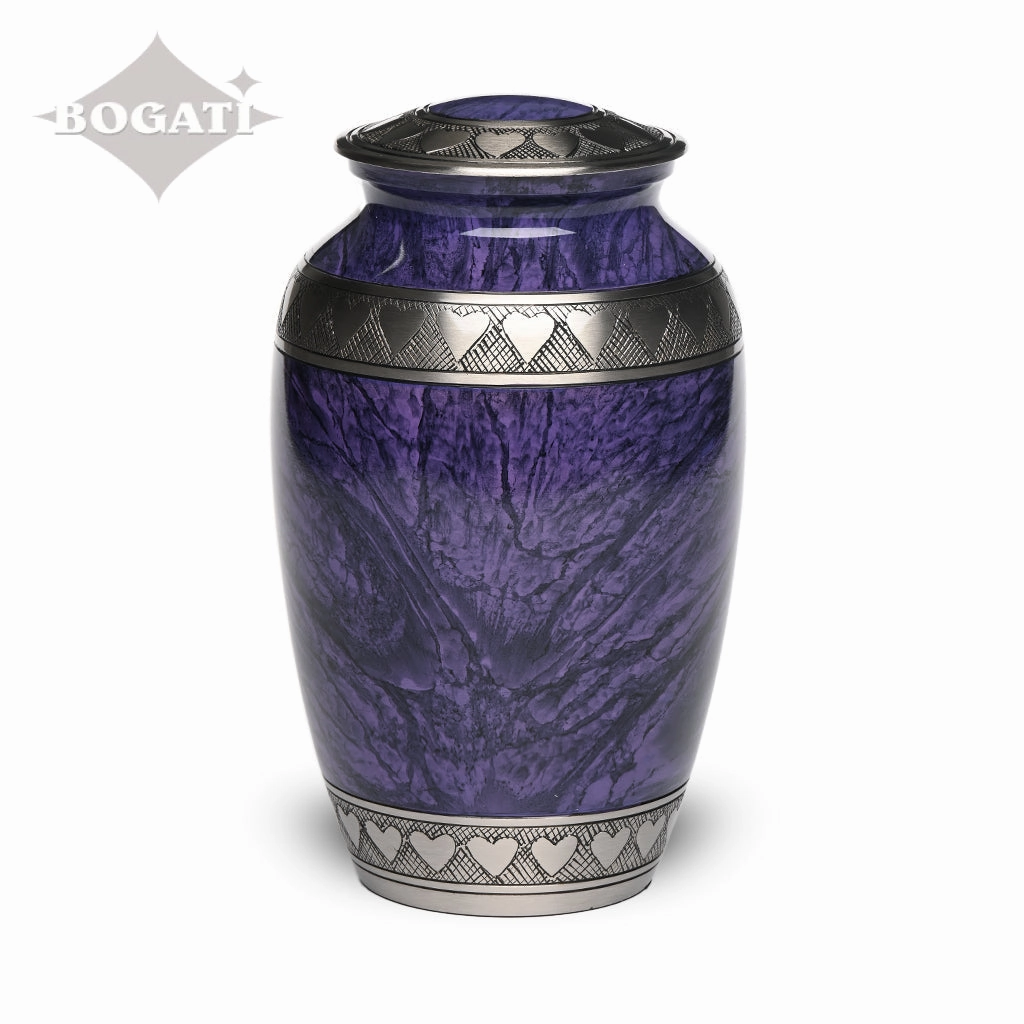 ADULT Brass Urn -2263- Heart Bands