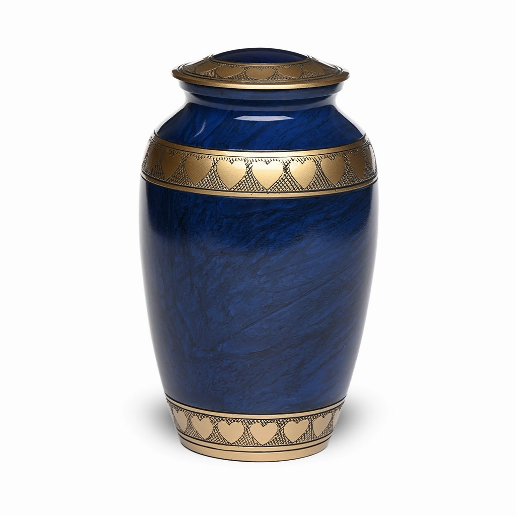 ADULT Brass Urn -2263- Heart Bands