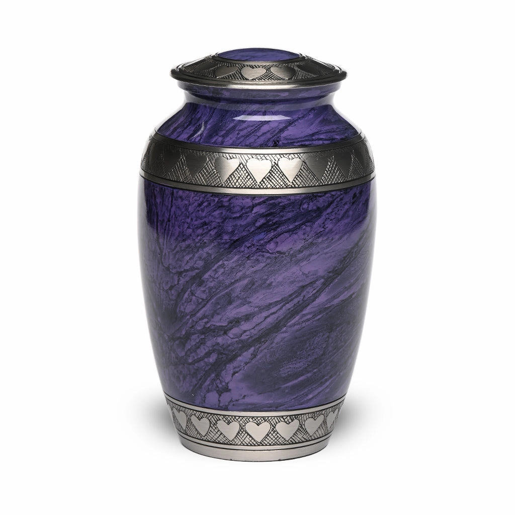 ADULT Brass Urn -2263- Heart Bands