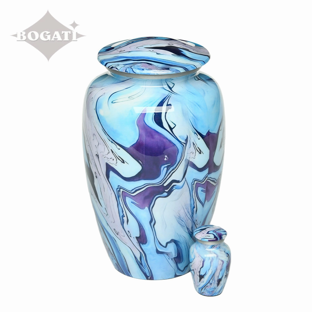 ADULT Classic Alloy Urn -9010- Blue and Purple Swirl