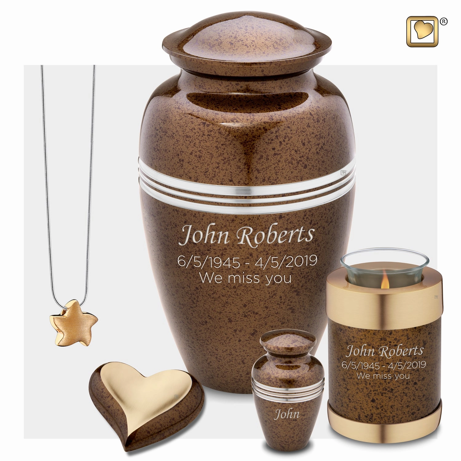 Adult Speckled Auburn Cremation Urn - COMFORT by LoveUrns