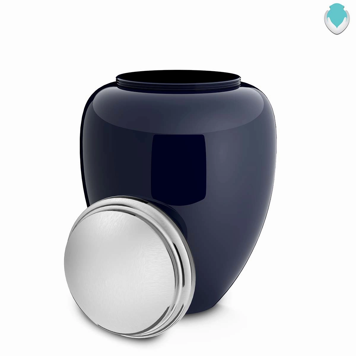Adult Tribute Navy & Brushed Pewter Motorcycle Cremation Urn