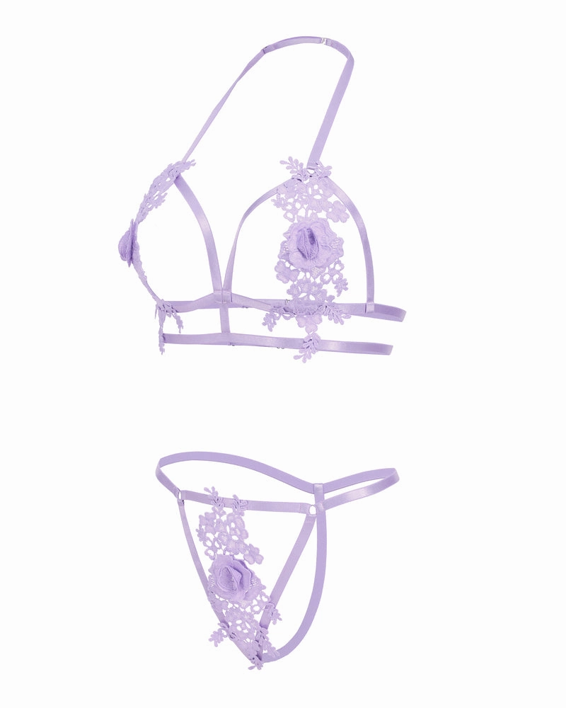 Appliques 2 Piece Bra Panty Set