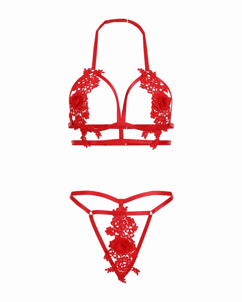 Appliques 2 Piece Bra Panty Set