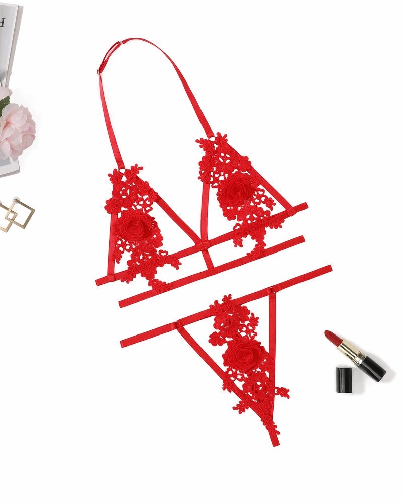 Appliques 2 Piece Bra Panty Set
