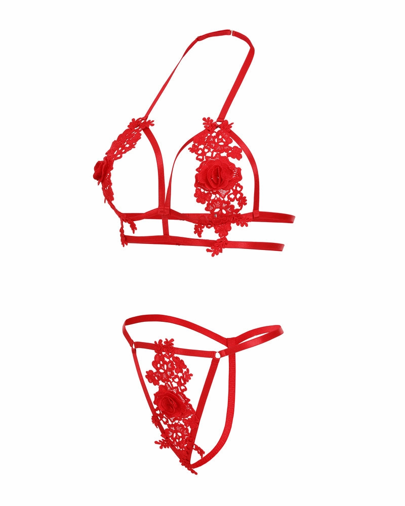 Appliques 2 Piece Bra Panty Set