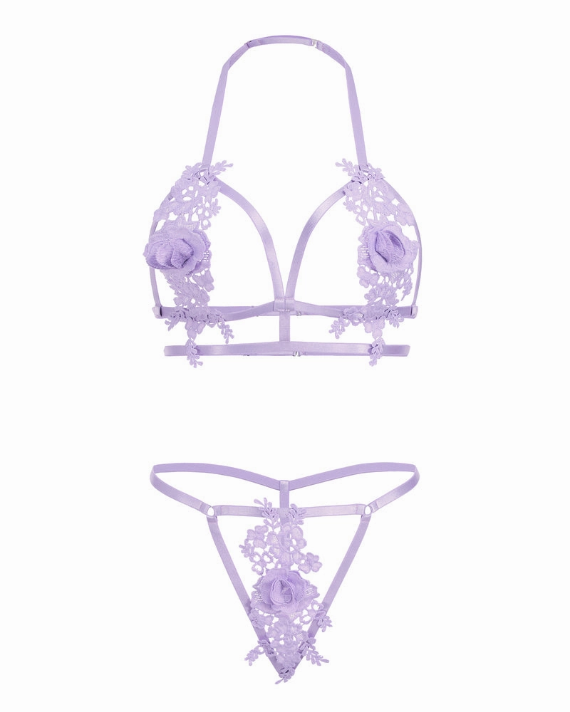 Appliques 2 Piece Bra Panty Set
