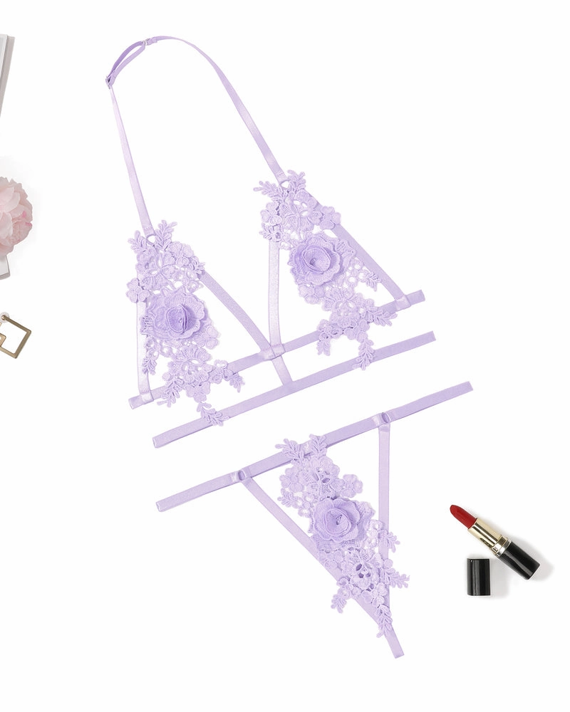 Appliques 2 Piece Bra Panty Set