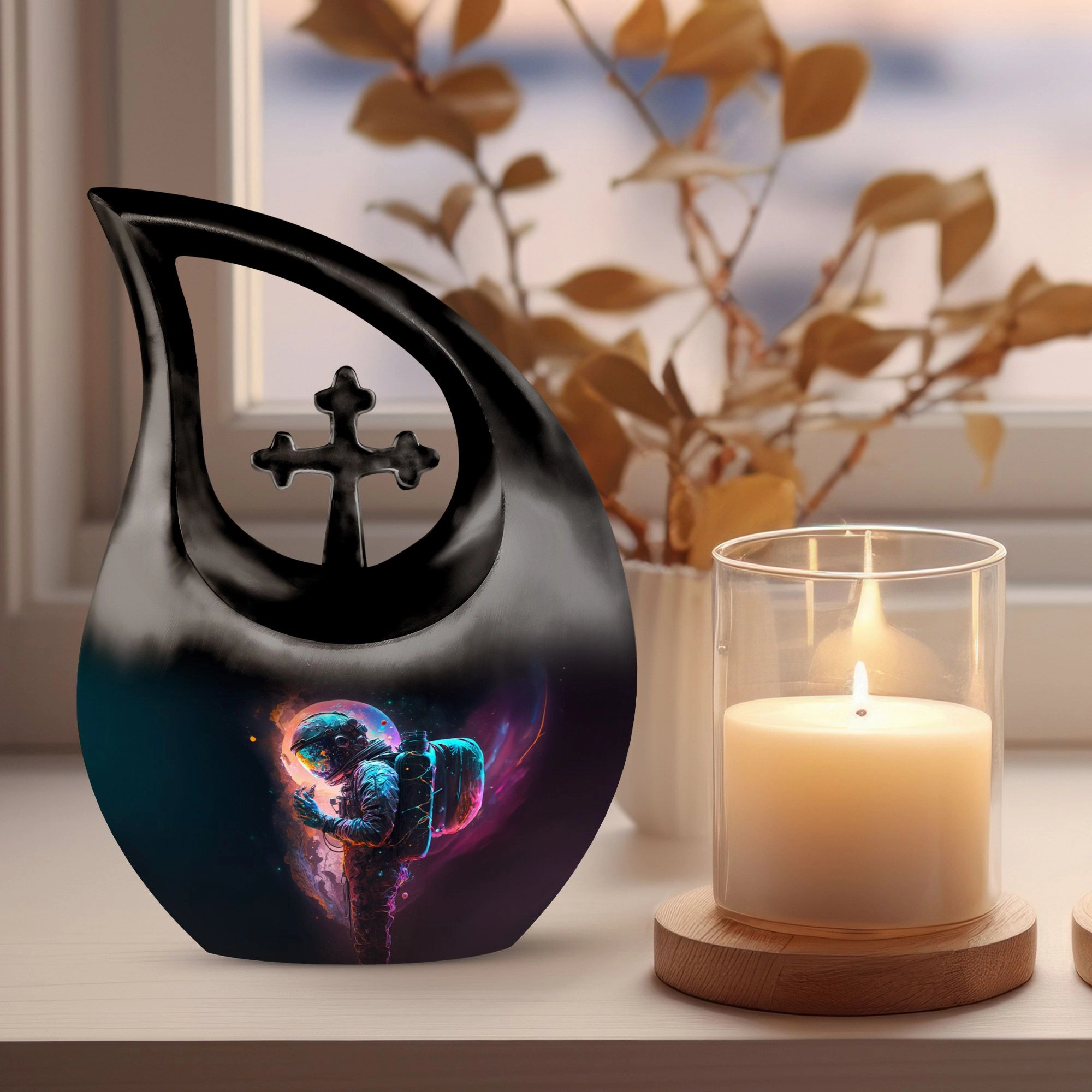 Astronaut-Themed Eternal Galaxy Memorial Adult Cremation Urn