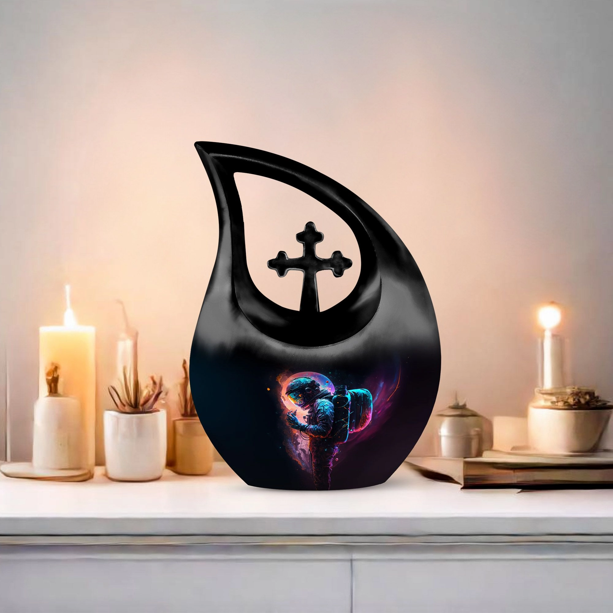 Astronaut-Themed Eternal Galaxy Memorial Adult Cremation Urn