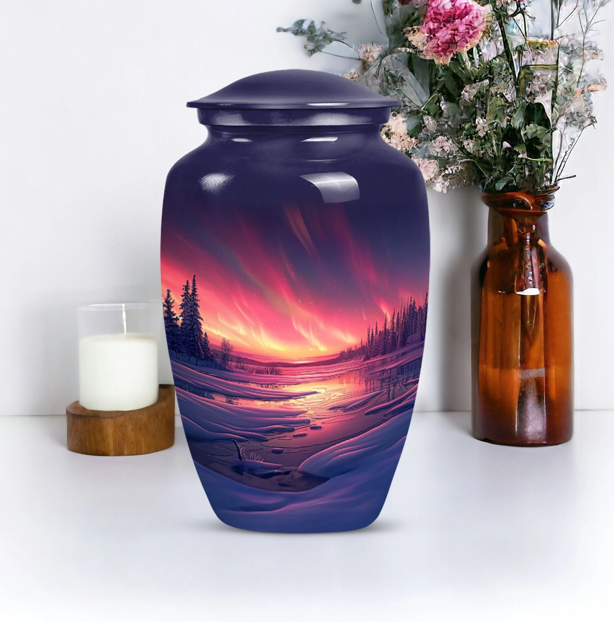 Aurora Borealis Urn - A Remembrance Choice for Adult Male