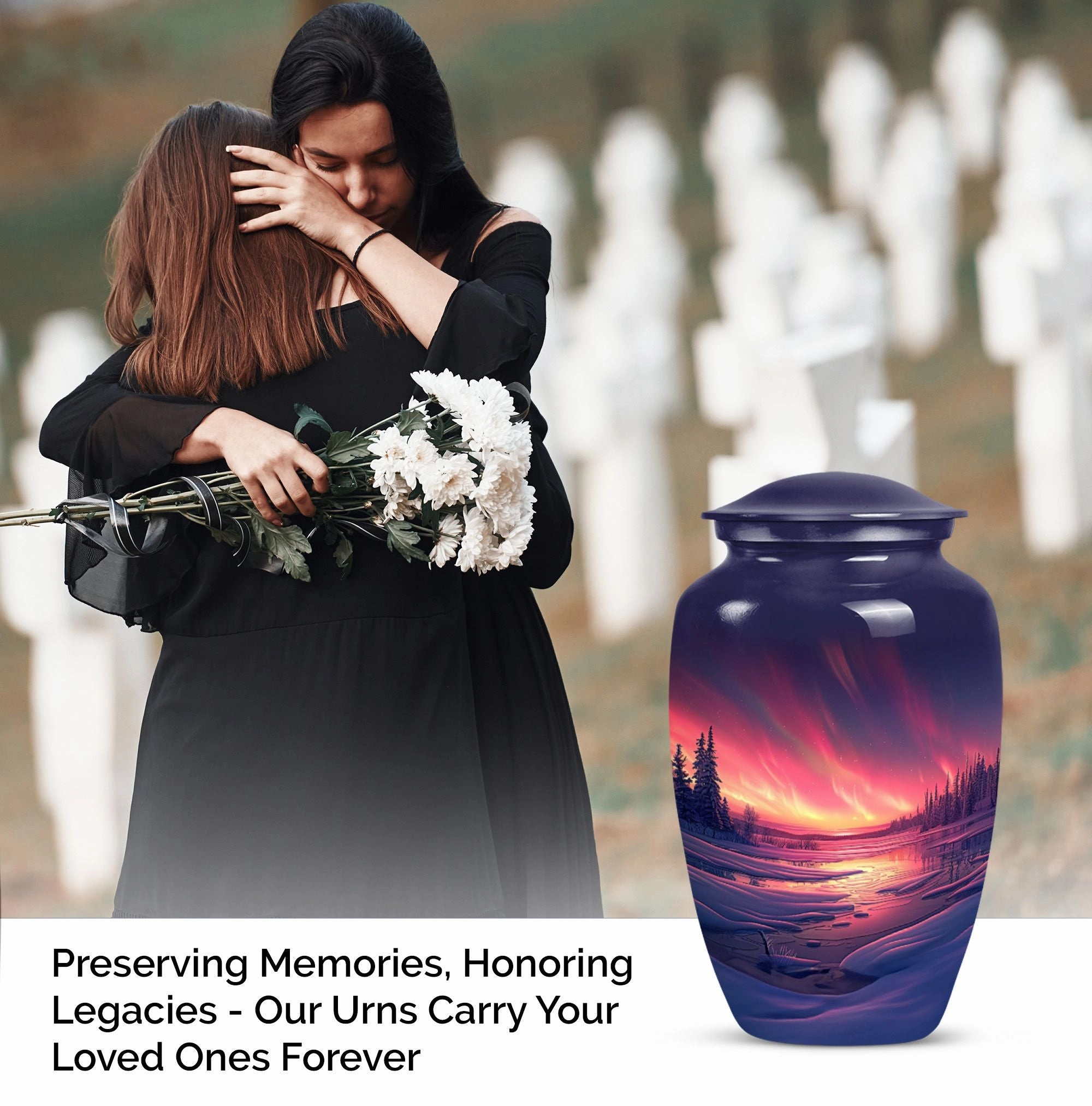 Aurora Borealis Urn - A Remembrance Choice for Adult Male