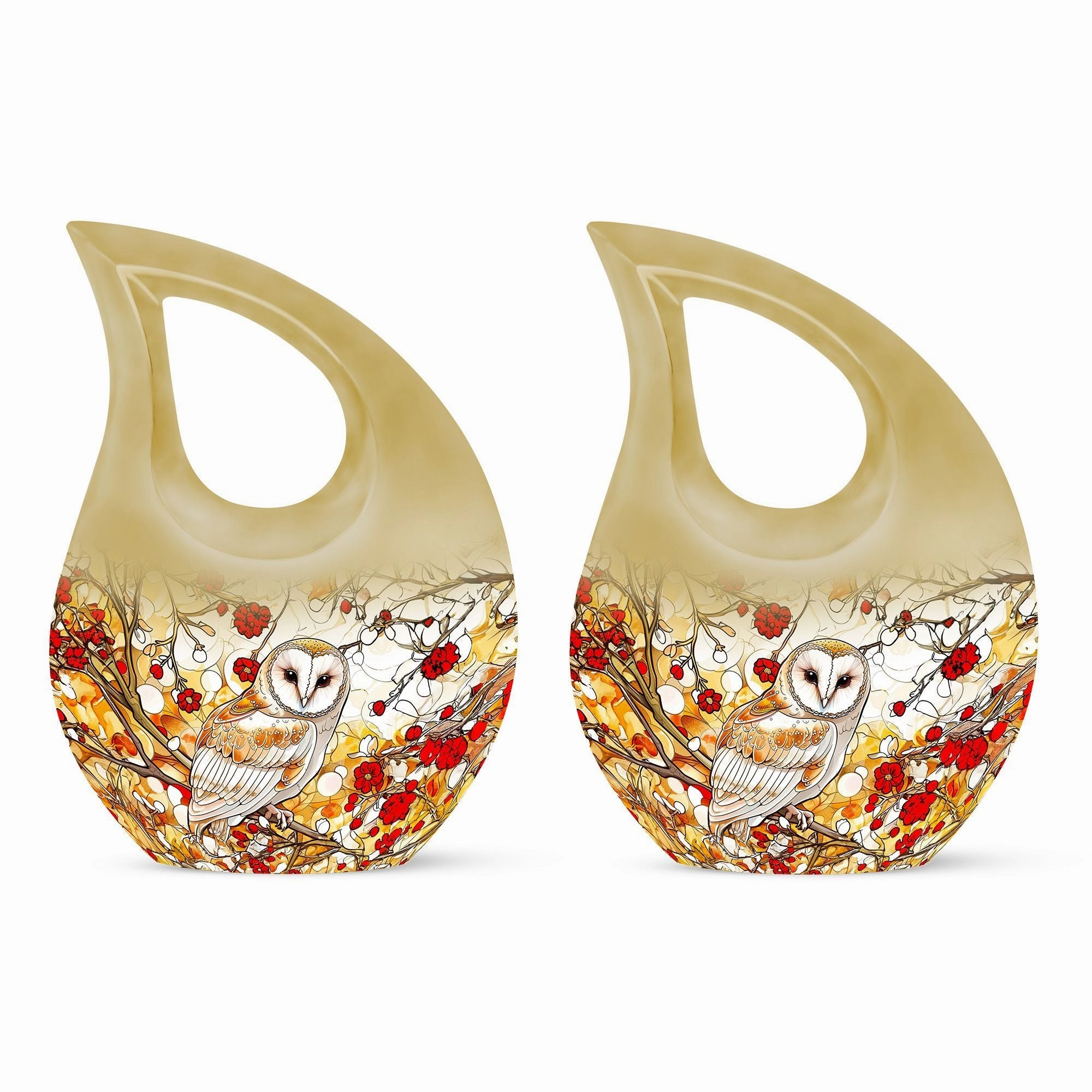 Barn Owl Urn -  Container For Cremated Adult Human Ashes