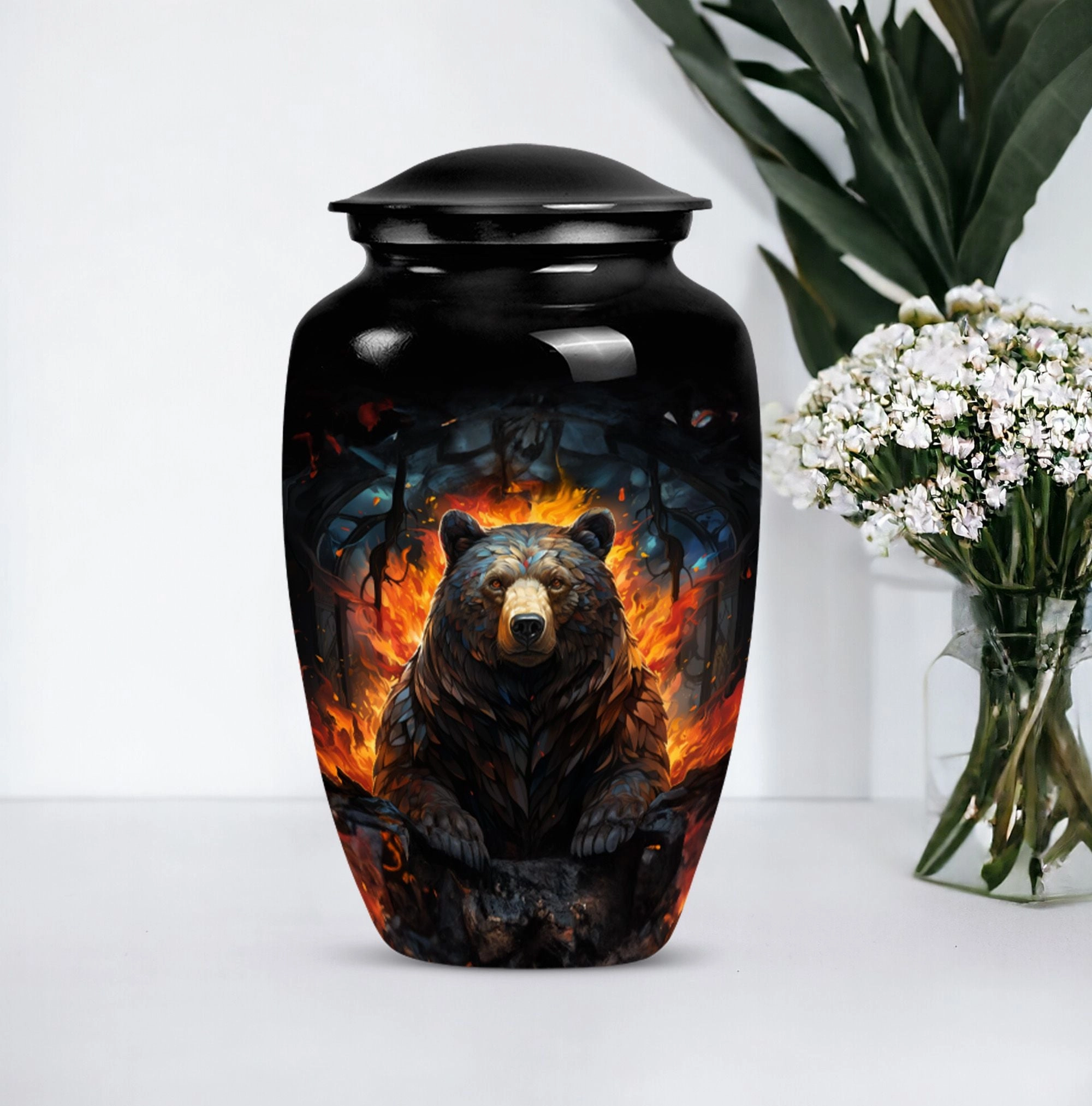Bear Embrace: Caring Cremation Urn for Adult Female