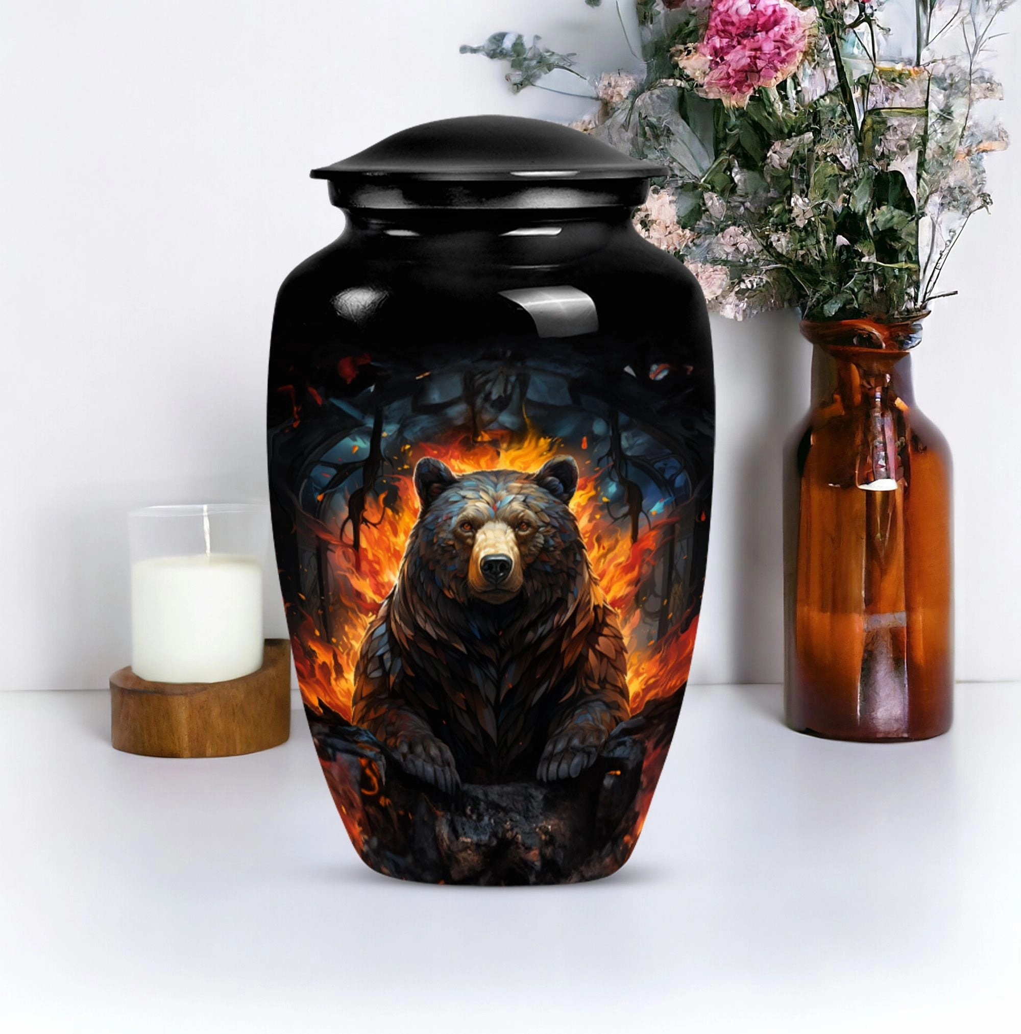 Bear Embrace: Caring Cremation Urn for Adult Female