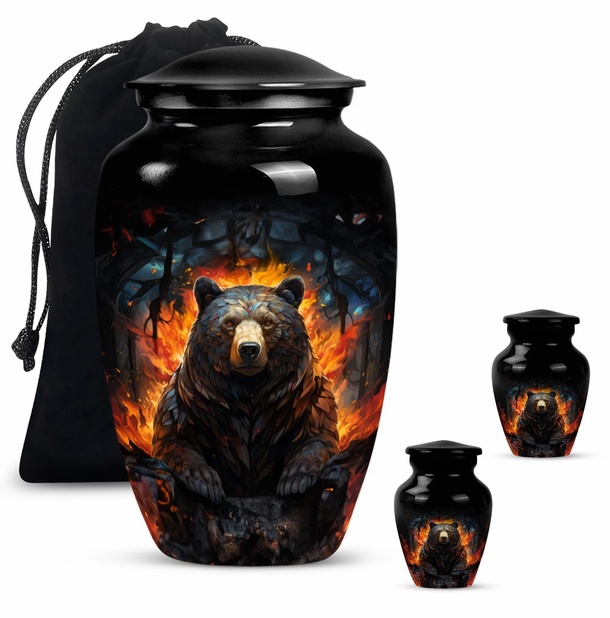 Bear Embrace: Caring Cremation Urn for Adult Female