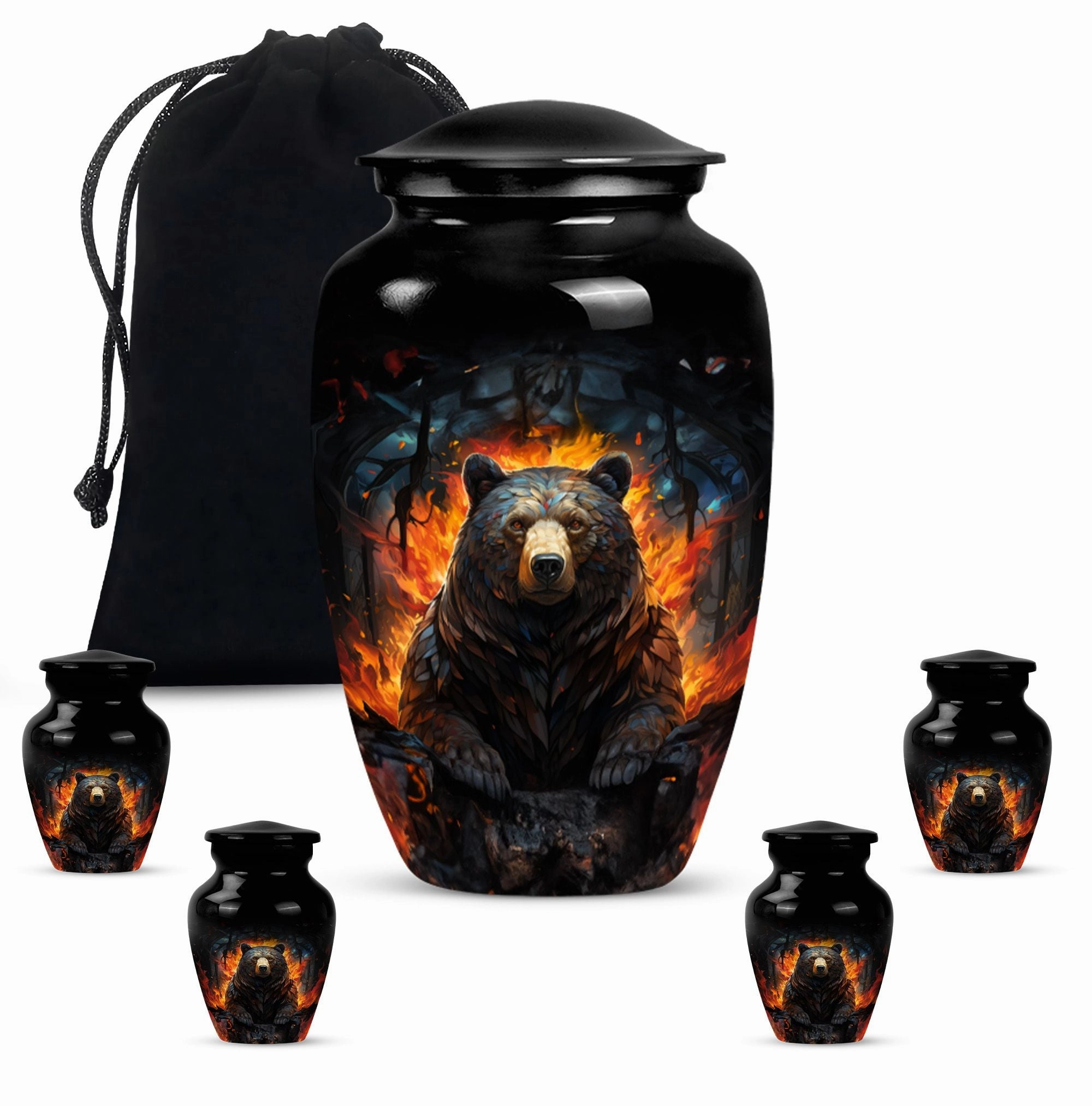 Bear Embrace: Caring Cremation Urn for Adult Female