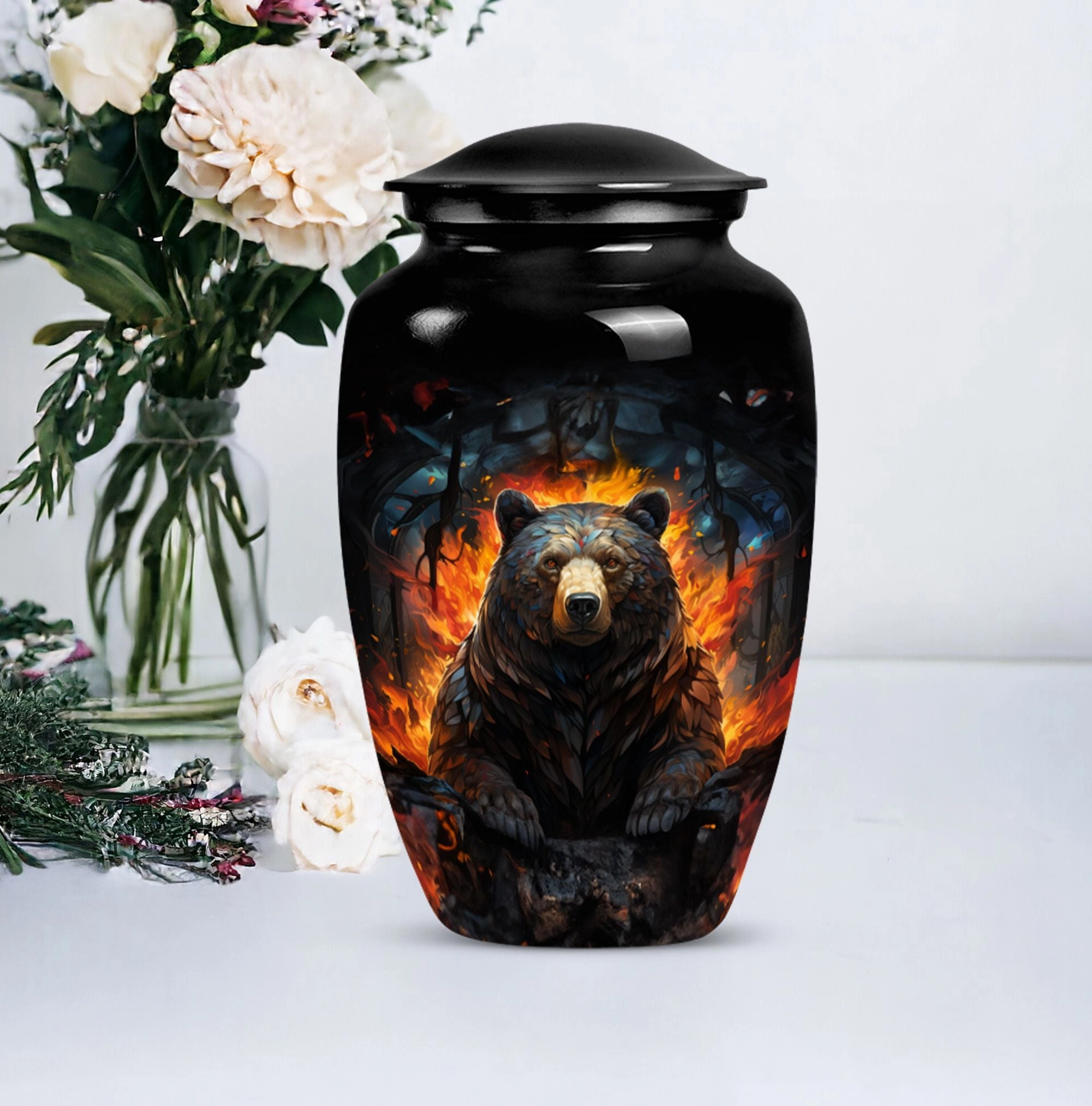 Bear Embrace: Caring Cremation Urn for Adult Female