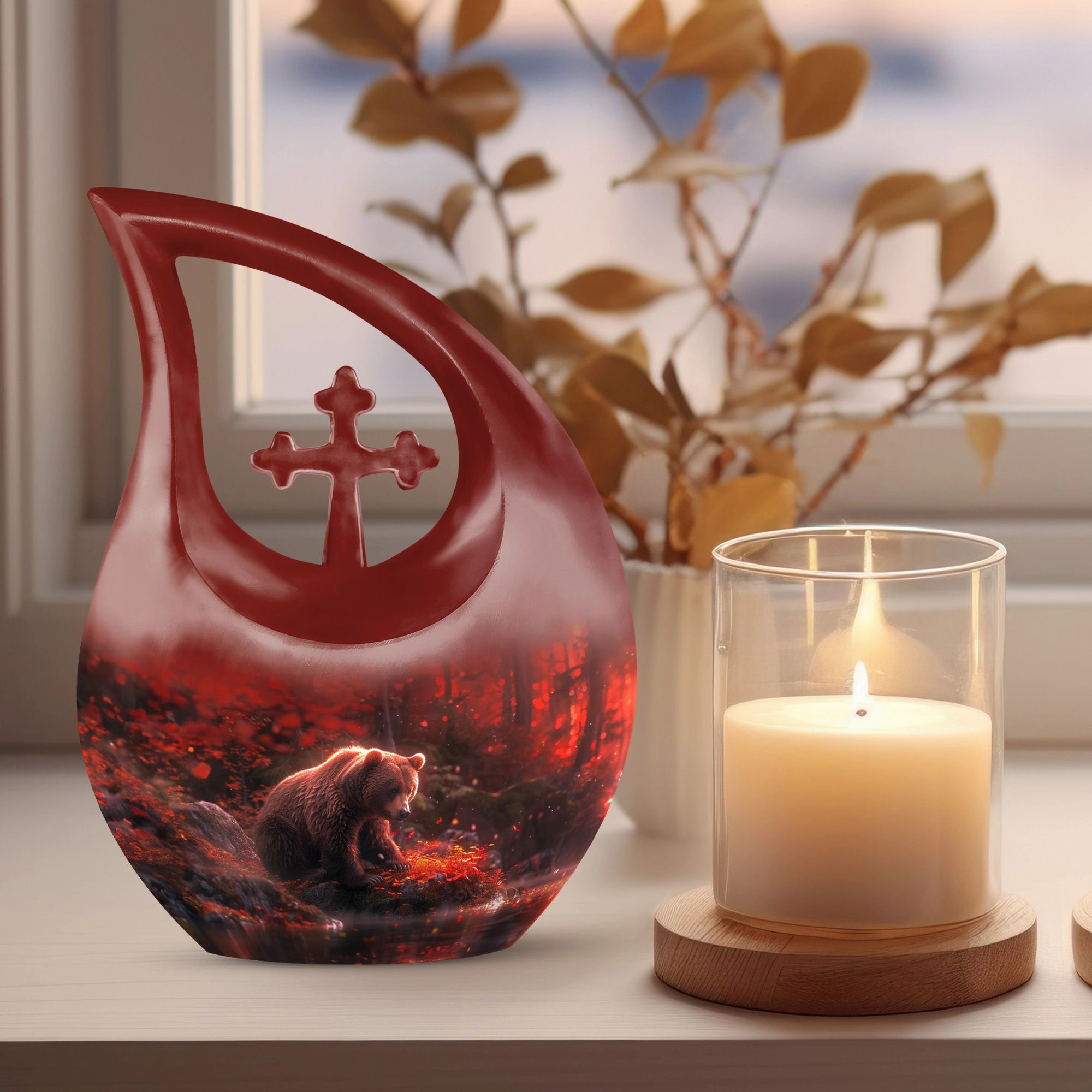 Bear Urn - Adult Cremation Urn For Human Ashes Remans