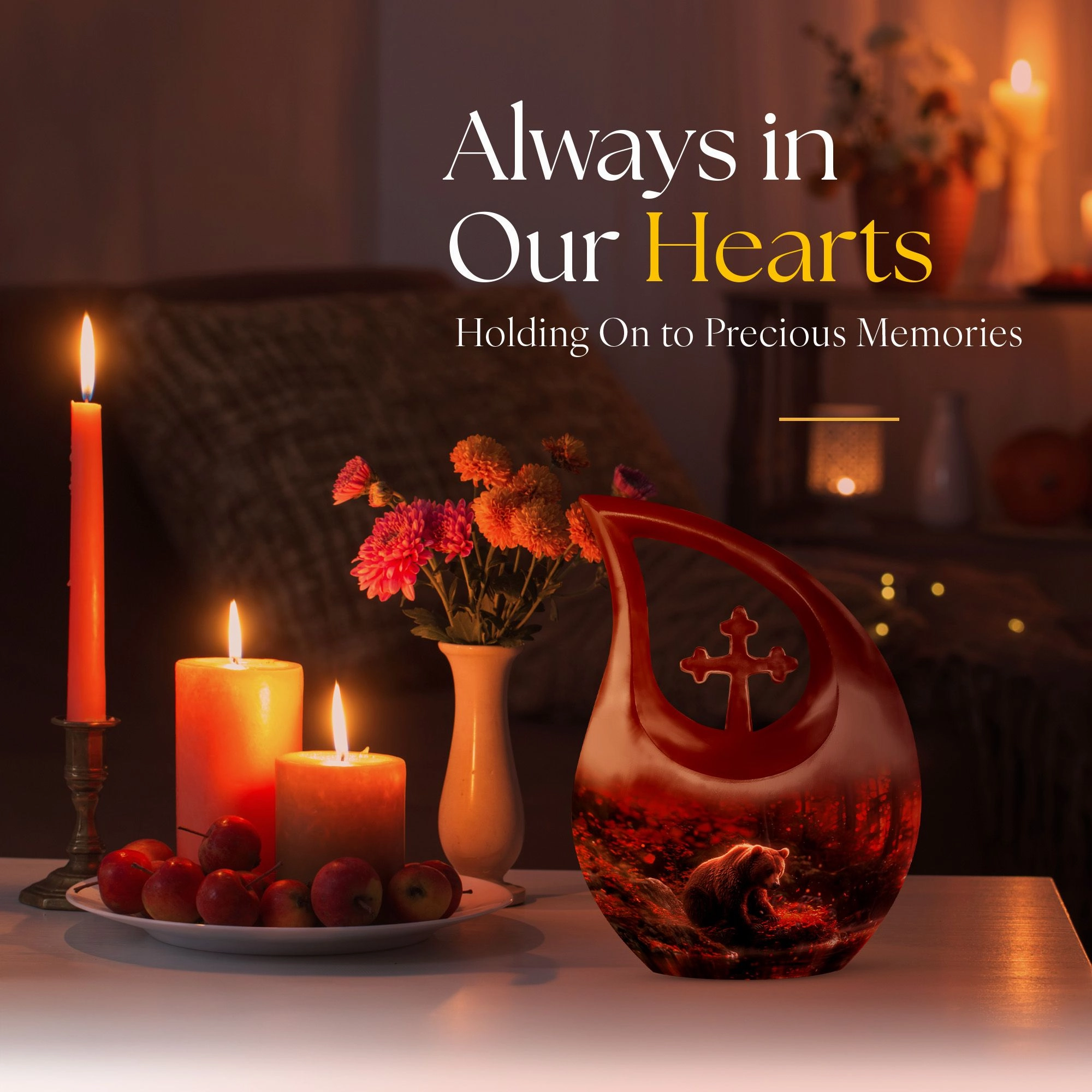 Bear Urn - Adult Cremation Urn For Human Ashes Remans