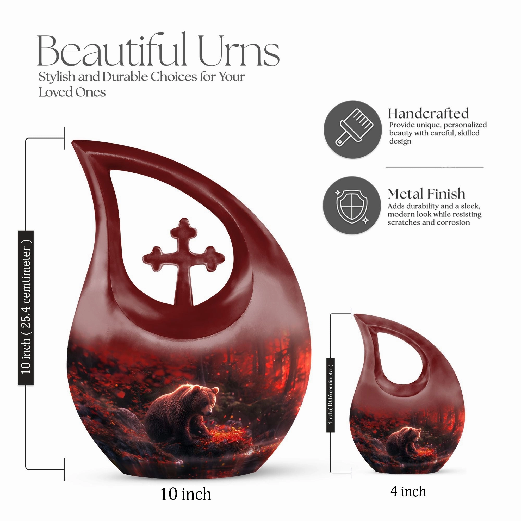Bear Urn - Adult Cremation Urn For Human Ashes Remans
