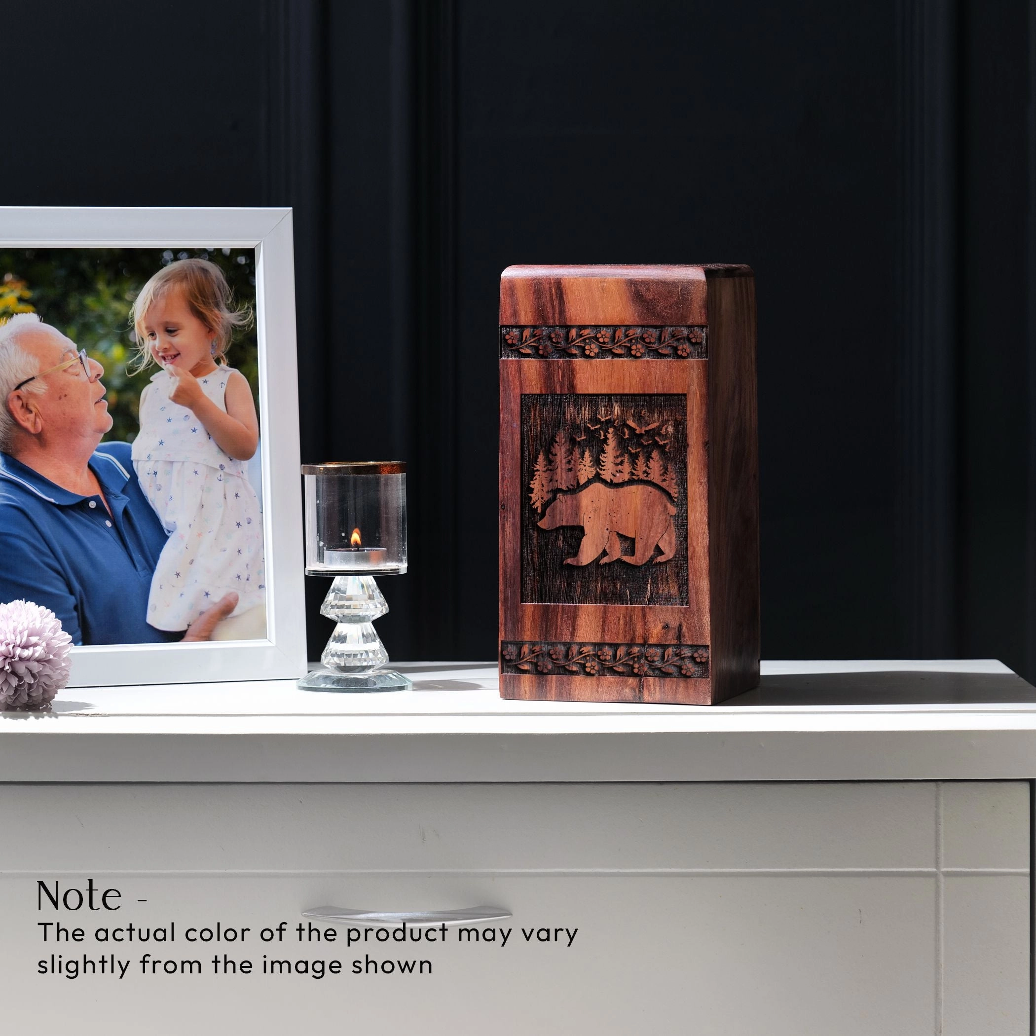 Bear Wooden Urns for Mom's Ashes - A Cherished Memorial for Adults