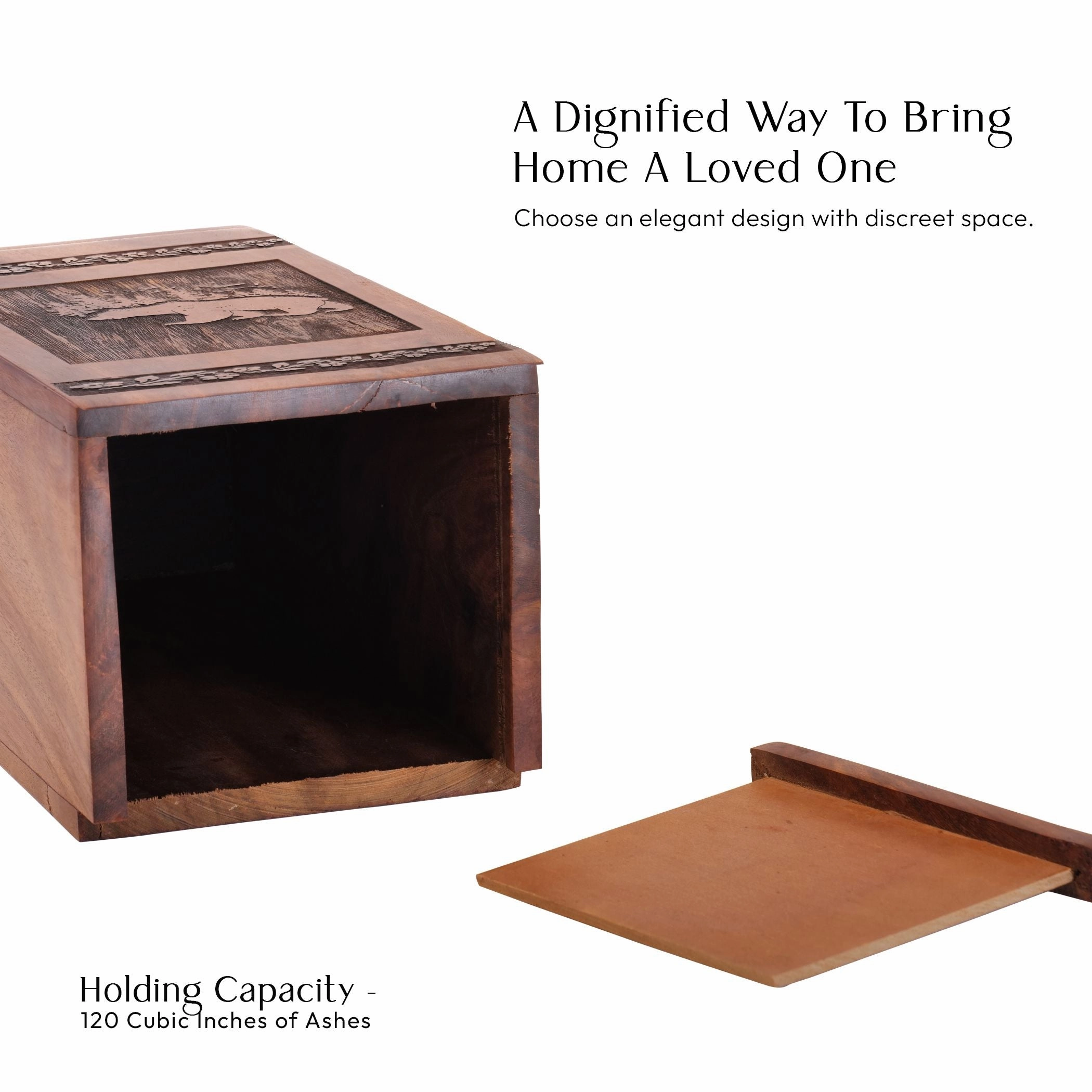 Bear Wooden Urns for Mom's Ashes - A Cherished Memorial for Adults